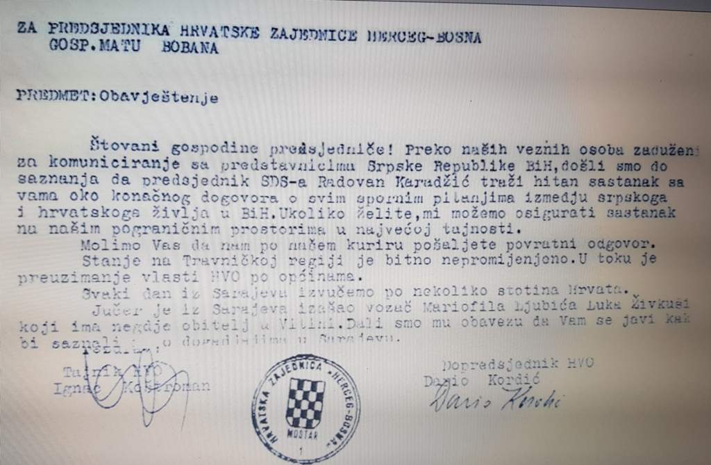 kordic pismo11.jpg - Kordićev i Čovćev „križarski rat“ protiv građanske BiH